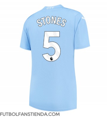 Manchester City John Stones #5 Primera Equipación Mujer 2023-24 Manga Corta
